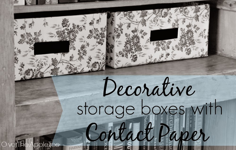 Decorative storage box with contact paper, Over The Apple Tree