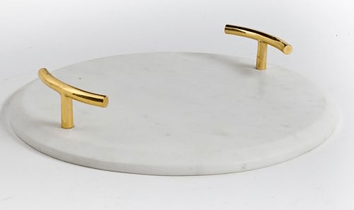 How to use contact paper to make a marble and gold handle tray. DIY Marble and gold tray.