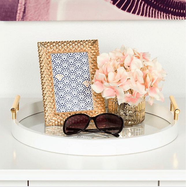 How to use contact paper to make a marble and gold handle tray. DIY Marble and gold tray.
