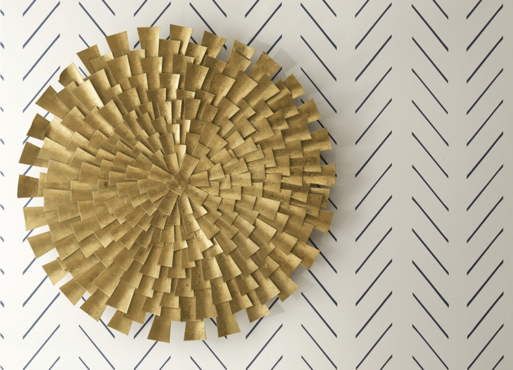 DIY glam gold wall decor. DIY gold sunburst wall decor, DIY sunburst mirror, DIY wood shim sunburst wall decor.
