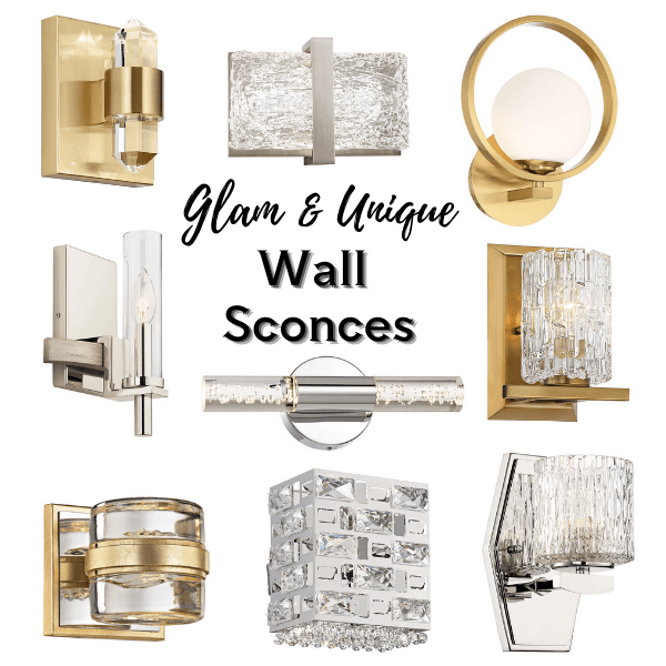 How to Decorate with Wall Sconces, Unique wall sconces, Gold wall sconces, glam wall sconces, silver wall sconces, interior decorating with wall sconces, interior design, bathroom wall sconces, bedroom wall sconces, living room wall sconces